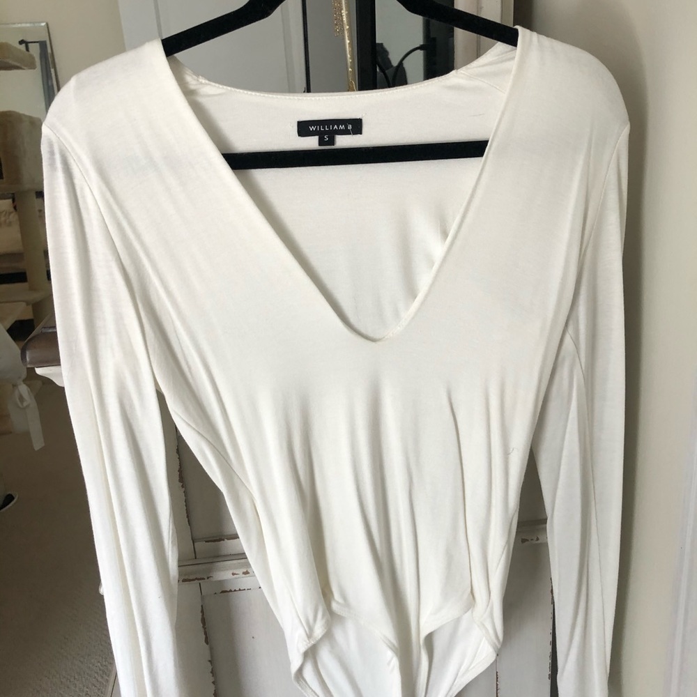 White v neck body suit